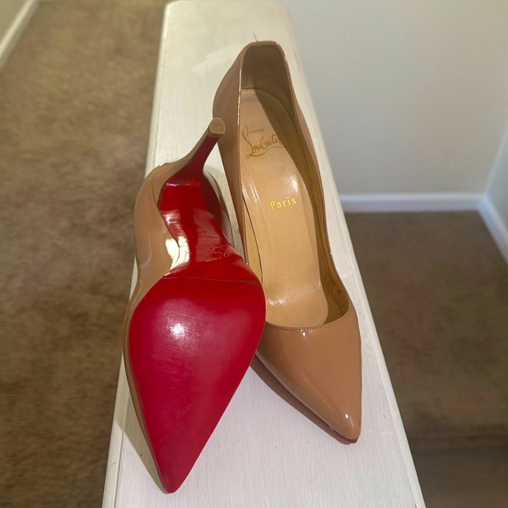 CHRISTIAN LOUBOUTIN PUMPS HIGH HEELS 120 mm, size 40, New sole by co.IMPECCABLE!